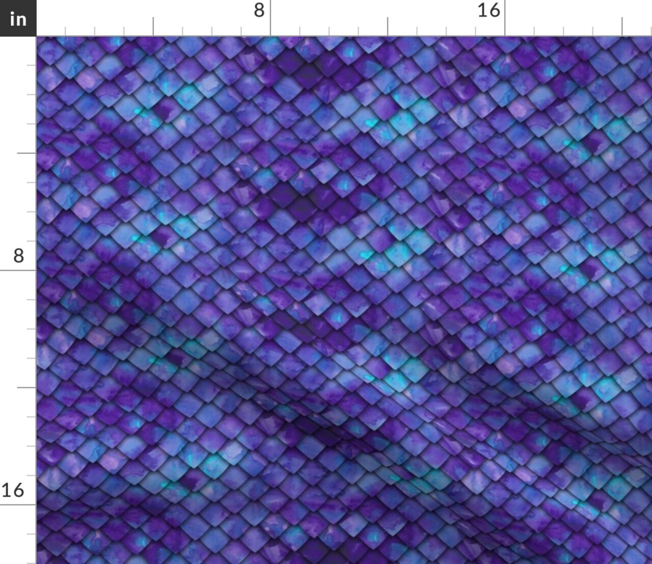 Dragon Scales Purple Scale Mermaid Blue Custom Printed Fabric by Spoonflower Various Fabrics by the Yard or Fat Quarter